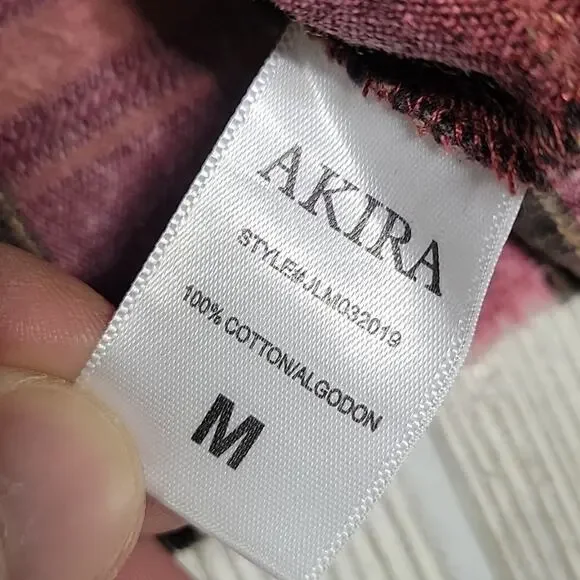 Akira Cool Again Grunge Y2K Flannel Blouse Womens Size Medium - Picture 7 of 11